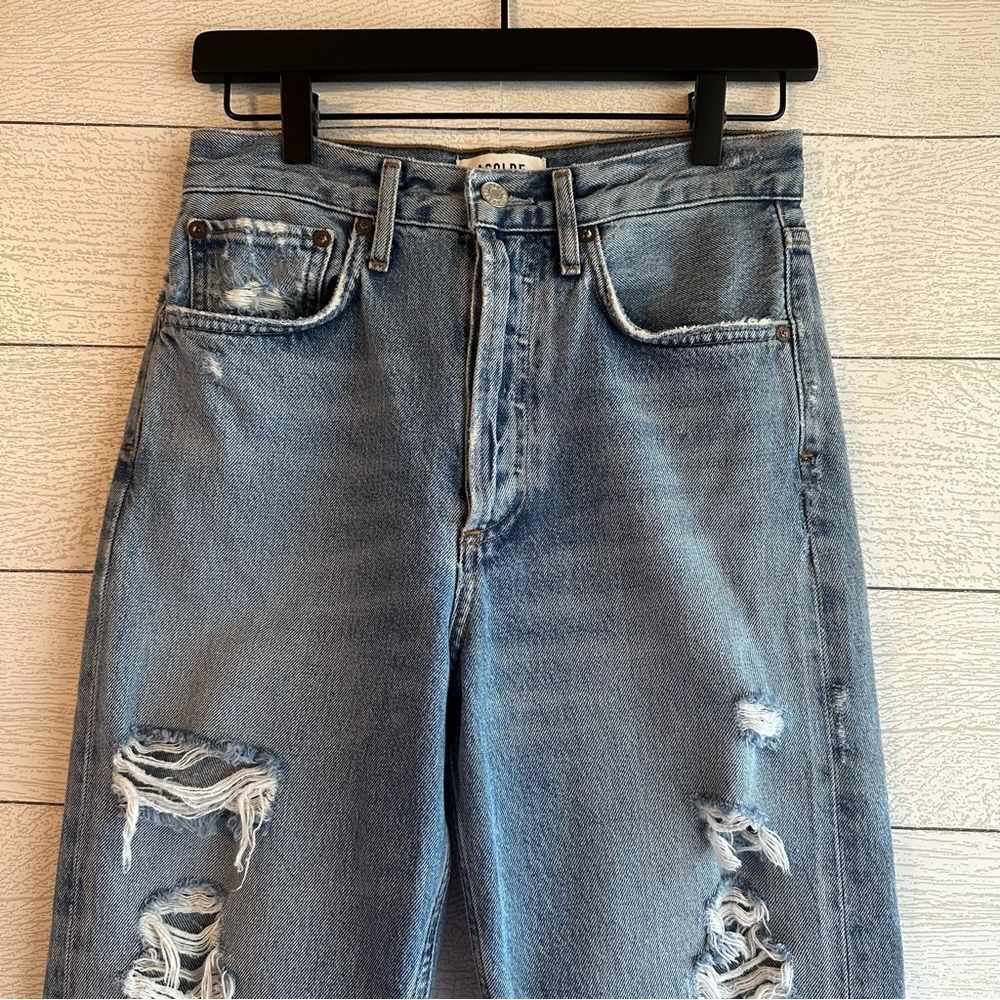 AGOLDE 90's Mid Rise Loose Distressed Jeans in Major Size 24 - Picture 5 of 13